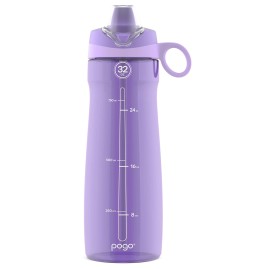 Pogo BPA-Free Tritan Plastic Water Bottle with Soft Straw, 32 Oz, Lilac