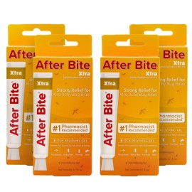 After Bite Xtra Formula - Itch Relief with Diphenhydramine HCl - Ideal for Mosquito & Fire Ant Bites, Bees & More - Portable Gel Formula - 0.7 oz (4 Pack)