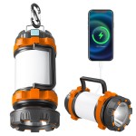Camping Lantern Rechargeable , Alpswolf Camping Flashlight 4000 Capacity, 6 Modes, IPX4 Waterproof, Led Lantern Camping, Hiking, Outdoor Recreations, Orange 1 Pack