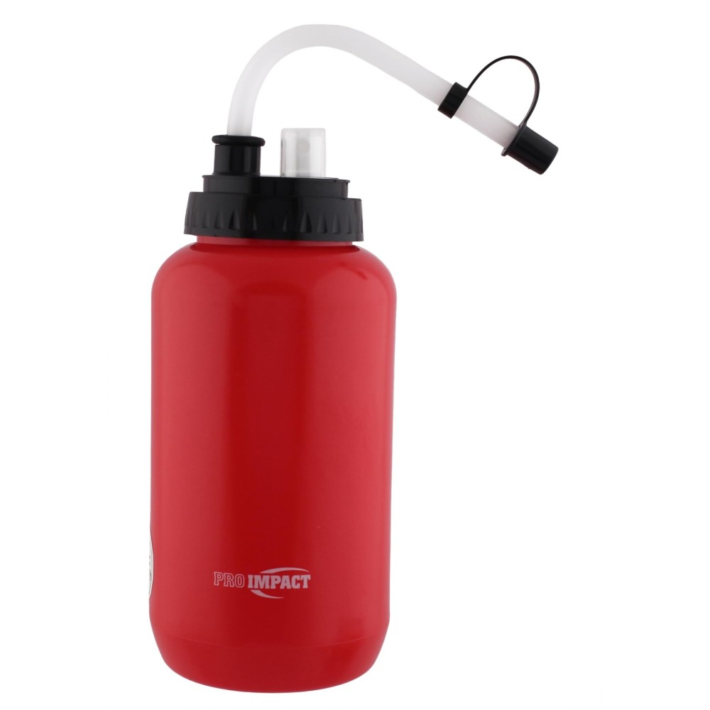 Pro Impact Squeezable Water Bottle with Bendable Long Straw and Spray cap - LDPE BPA Free Plastic - Hydration for Baseball Hockey Gym MMA Yoga Boxing Cycling Softball Football Lacrosse (35.5 Oz.)