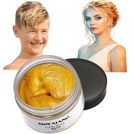 Acosexy Gold Hair Color Wax Dye, Temporary Gold Hair Spray Color for Halloween Cosplay, Party, Masquerade, 4.23oz Instant Hairstyle Mud Cream