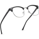 AOMASTE Blue Light Blocking Glasses Vintage Half Frame UV Clear Lens Anti Eyestrain Computer Gaming Glasses for Women Men