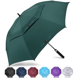ZOMAKE Golf Umbrella Windproof, Extra Large Oversized Heavy Duty Double Canopy for Rain, Sports Games & Push Cart(68inch,Blackish Green)
