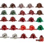 PintreeLand 24PCS Christmas Bows for Gift Wrapping, 5 Xmas Pull Bows with Ribbon Wrap Accessory for Present, Florist, Bouquet, Hamper, Basket Decor, Easy to Assemble