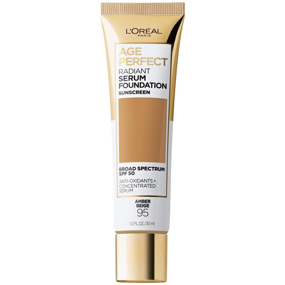 L\'Oreal Paris Age Perfect Radiant Serum Foundation with SPF 50, Amber Beige, 1 Ounce