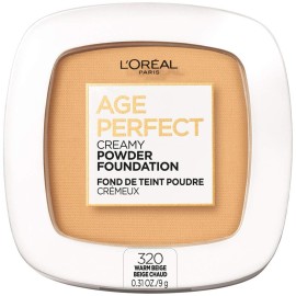 L\'Oreal Paris Age Perfect Creamy Powder Foundation Compact, 340 Caramel Beige, 0.31 Ounce