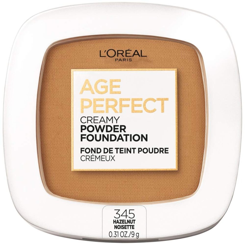 L\'Oreal Paris Age Perfect Creamy Powder Foundation Compact, 345 Hazelnut, 0.31 Ounce