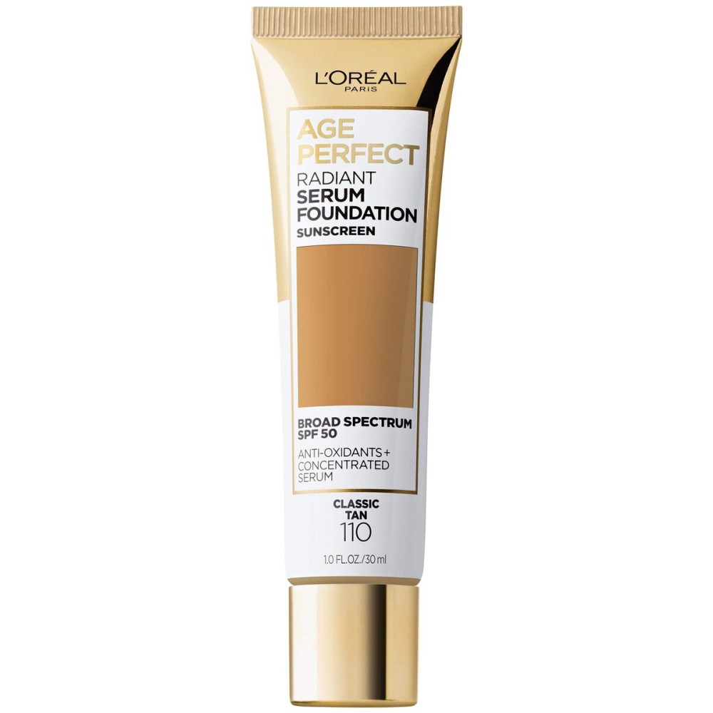 L\'Oreal Paris Age Perfect Radiant Serum Foundation with SPF 50, Classic Tan, 1 Ounce