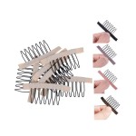 24-Piece Wig Accessory Kit: Steel 7-Tooth Combs for Wig Caps, Hairpiece Clips, and Tools (Blonde)