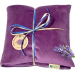 KOYA Naturals Soft Velvet Flax Seed Pillow with Lavender - Microwave Heating Pad - Microwavable Moist Heat Pack - for Neck, Muscle, Joint, Stomach Pain, Menstrual Cramps - Warm Wrap (Purple)