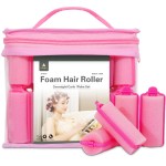36-Pack Soft Foam Hair Rollers for Overnight Styling - Flexible Sponge Curlers for Frizz-Free, Damage-Free Curls (Pink, 0.98 Inch)