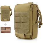 WYNEX Tactical EDC Pouch, Molle Utility Pouches Gadget Organizer Phone Holder Waist Pack Smartphone Pouch Tool Holster Pocket Khaki