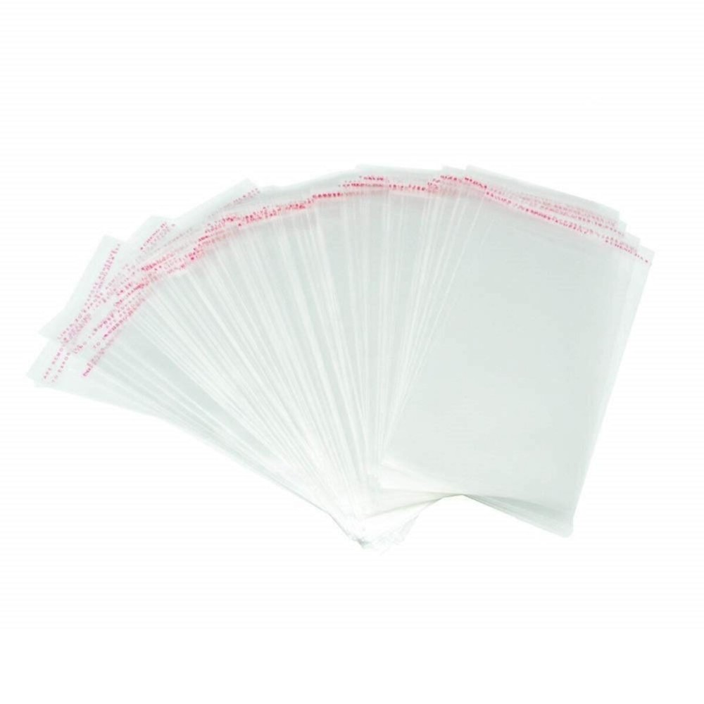 Borningfire 200 Pcs 6x6 Square Clear Resealable Cello/Cellophane Bags Self Adhesive Sealing, Good for Bakery Candle Soap Cookie Candy Prints Card