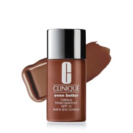 Clinique Even Better Makeup Liquid Foundation SPF 15 With Vitamin C For Dry + Oily Combination Skin Types | Medium Coverage + Natural Finish | Evens Skin Tone + Reduces Dark Spots, Mahogany, 1 Fl Oz