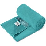 Heathyoga Yoga Mat Towel Non Slip for Hot Yoga Towel with Silicone Grip & Free Spray Bottle, 72X26 Extra Large Microfiber Yoga Towel for Bikram, Pilates, Fitness (Teal)