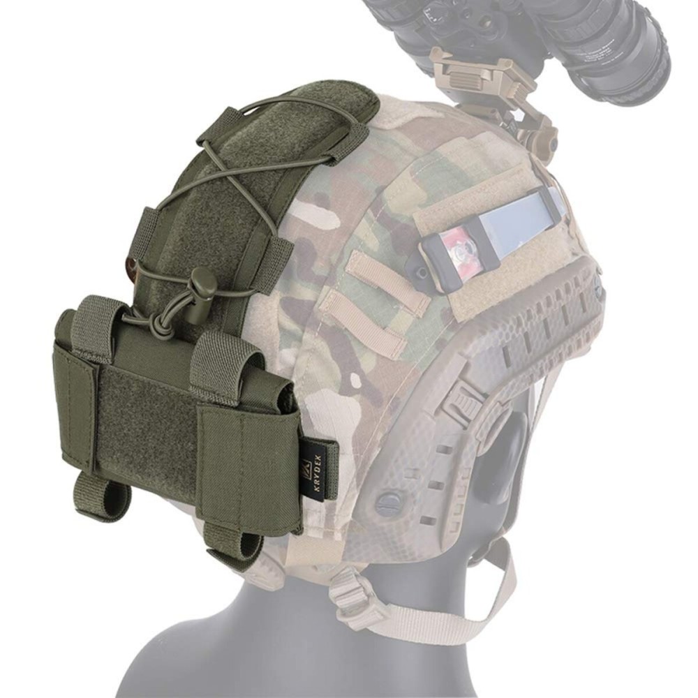 KRYDEX Tactical Helmet Battery Pouch Counterweight Pouch K1 Battery Pack Balance Weight Bag with Hook&Loop for Tactical Helmet (Upgraded Pouch-RG)