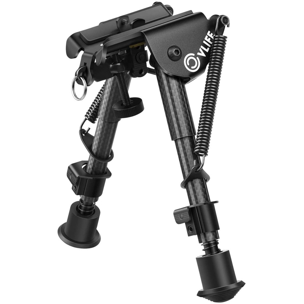 CVLIFE Carbon Fiber Bipod, Rifle Bipod 6-9 Inch Adjustable Super Duty Tactical Bipod