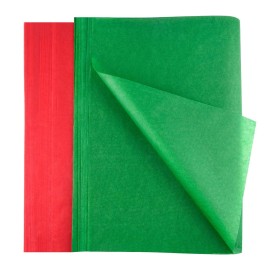 FEPITO 100 Sheets Christmas Tissue Paper Red and Green Gift Wrapping Paper for Xmas Wrapping Presents, DIY Crafts Supplies(14 x 20 Inch)