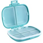 Holii Travel Pill Organizer, 8 Compartments Portable Pill Case, Daily Pill Box to Hold Vitamins, Small Pill Container for Pocket Purse Medicine OrganizerBlue