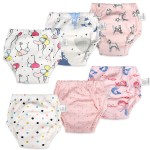 MooMoo Baby 6 Packs Cotton Training Pants Reusable Toddler Potty Training Underwear for Boy and Girl Mermaid-4T Pink