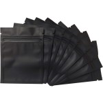 100 Pack Smell Proof Bags 3 x 4 Inch Resealable Mylar Bags Foil Pouch Bag Flat Bag Matte Black