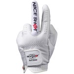 Nice Shot The Bird Golf Glove in White Cabretta Leather Men\'s Left Hand - XXLarge