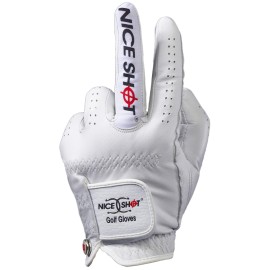Nice Shot The Bird Golf Glove in White Cabretta Leather Men\'s Left Hand - XXLarge