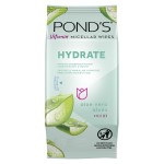 Pond\'s Vitamin Micellar Wipes For Dry Skin Hydrate Aloe Vera Removes Waterproof Makeup 25 Wipes