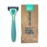 Preserve POPi Shave 5 Razor System Made with Recycled Ocean Plastic and 5-blade cartridge, Neptune Green