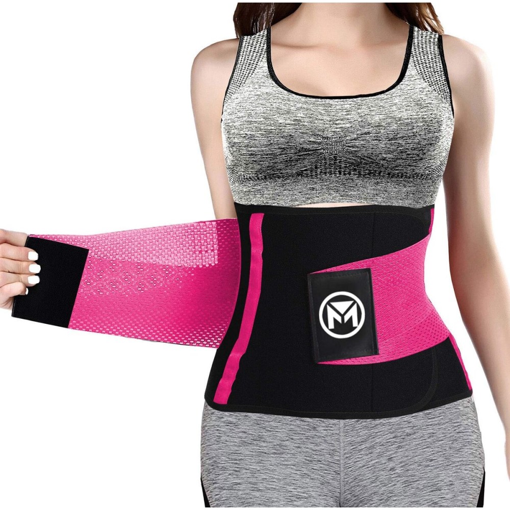 Moolida Waist Trainer for Women Waist Trimmer Workout Fitness Back Support (Hotpink,Medium)