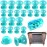 JANYUN 40 Pcs Magic Hair Rollers Include 20 pcs Large Silicone Curlers and 20pcs Small Silicone Curlers (Pale Cyan)