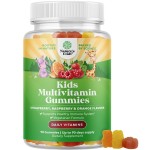 Plant Based Kids Multivitamin Gummies - Multivitamin for Kids Immune Support with Vitamins A, C, D3, E, B6 & B12, Zinc & Iodine - Children\'s Vitamins Chewable Formula for Strong Health - 90 Count