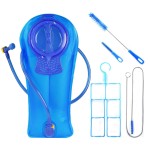 Unigear Hydration Bladder, 1.5L/2L/2.5L/3L Water Bladde Non-BPA and odorless for Backpacking, Biking, Hiking and Camping (Blue with Cleaning kit, 2L)