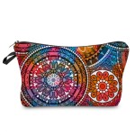 Deanfun Cosmetic Bag for Women, Mandala Flowers Waterproof Makeup Bags Roomy Toiletry Pouch Travel Accessories Gifts (51555)