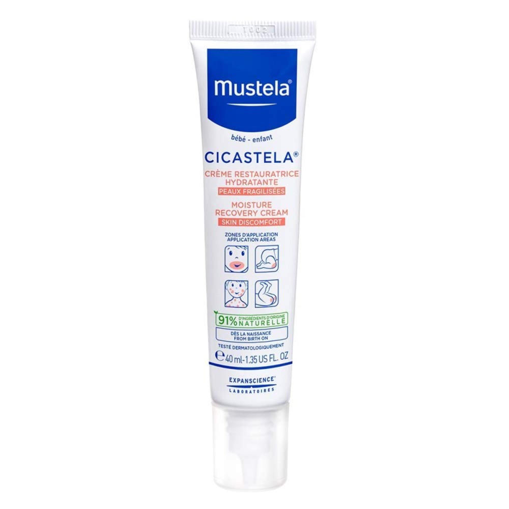 Mustela Cicastela Moisture Recovery Cream - Multipurpose Baby Ointment for Skin Discomfort - with Natural Avocado & Hyaluronic Acid - Fragrance-Free - 1.35 fl. Oz