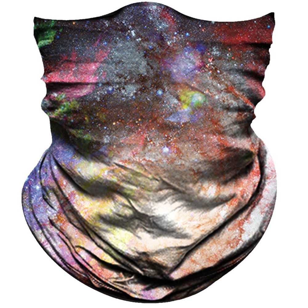 Obacle Seamless Bandana for Rave Face Mask Dust Wind UV Sun Protection Galaxy Tube Mask Headwear Bandana for Women Men Festival Party Motorcycle Riding Outdoor (Starry Sky Black Purple Gold)