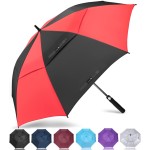 ZOMAKE Golf Umbrella Windproof, Extra Large Oversized Heavy Duty Double Canopy for Rain, Sports Games & Push Cart(54inch,Black,Red)