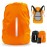 LAMA 2 Pack Waterproof Rain Cover for Backpack, Reflective Rucksack Rain Cover for Anti-dust/Anti-Theft/Bicycling/Hiking/Camping/Traveling/Outdoor Activities (1 Pcs Black + 1 Pcs Orange, M)