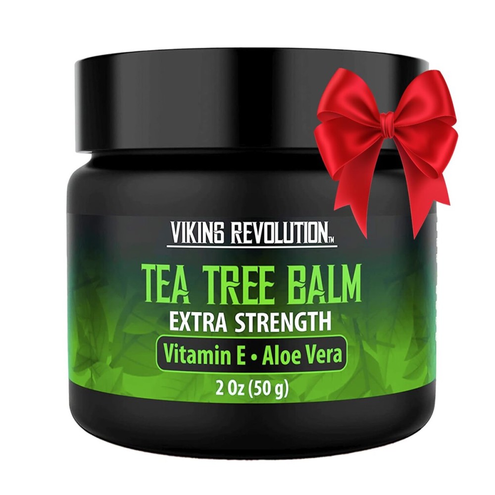 Viking Revolution Tea Tree Oil Cream - Super Balm Athletes Foot Cream - for Eczema, Jock Itch, Ringworm, Nail Treatment - Soothing Skin Moisturizer for Itchy, Scaly, Cracked Skin, 2 Ounce (Pack of 1)