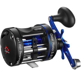 Piscifun Chaos XS Baitcasting Fishing Reel, Reinforced Metal Body Round Baitcaster, Smooth Powerful Saltwater Inshore Surf Trolling Reel, Left Handed