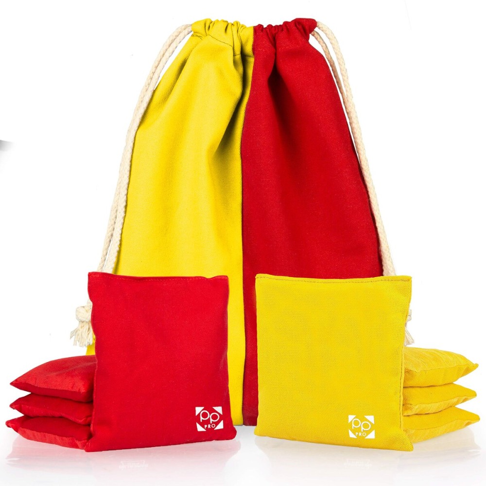 Play Platoon Professional Cornhole Bags - Set of 8 Regulation All Weather Two Sided Bean Bags for Pro Corn Hole Game - 4 Red & 4 Yellow