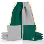 Play Platoon Professional Cornhole Bags - Set of 8 Regulation All Weather Two Sided Bean Bags for Pro Corn Hole Game - 4 Hunter Green & 4 Gray