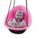 Swurfer Kiwi Toddler Swing - Comfy Baby Swing Outdoor, 3-Point Adjustable Safety Harness, Safe Quick Click Locking System, Foam-Lined Shell, Blister-Free Rope, Age 9 Mos and Up, Pink