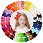 25PCS Big 6 Inch Hair Bows for Girls Grosgrain Ribbon Toddler Hair Accessories with Alligator Clips for Toddlers Baby Girls Kids Teens