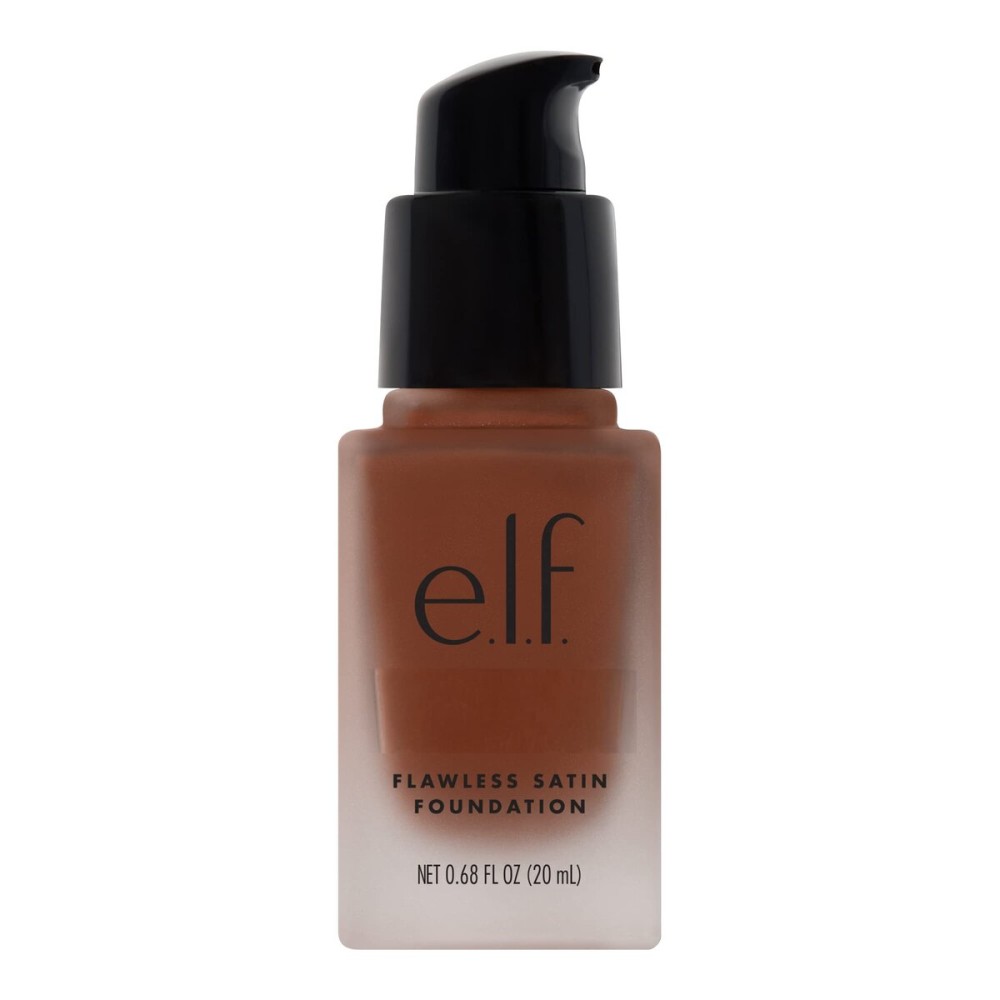 e.l.f. Flawless Satin Foundation, Lightweight & Medium Coverage, Semi-Matte Finish, Vegan & Cruelty-Free, Truffle, 0.68 Fl Oz (20mL)