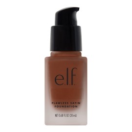 e.l.f. Flawless Satin Foundation, Lightweight & Medium Coverage, Semi-Matte Finish, Vegan & Cruelty-Free, Truffle, 0.68 Fl Oz (20mL)