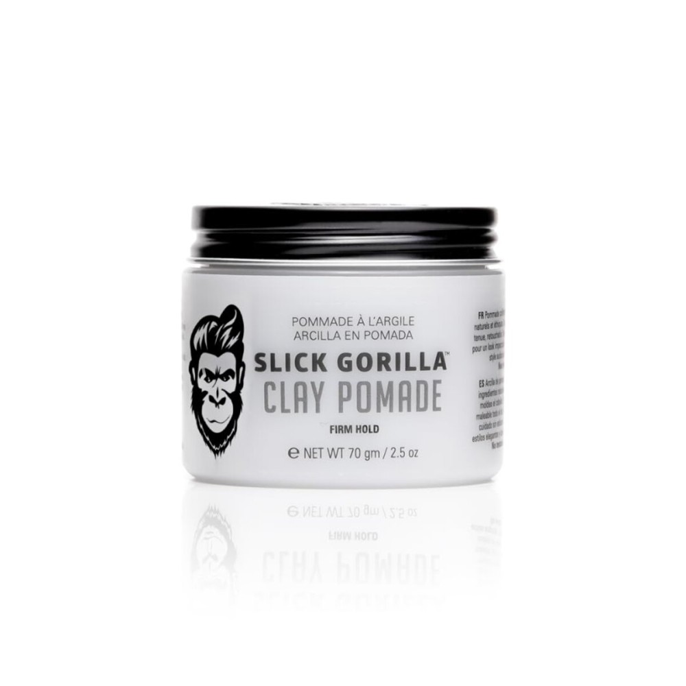 Slick Gorilla Clay Pomade for Men, 2.5 oz (75 ml), Firm Hold Hair Clay with Natural Matte Finish, Non-Greasy Mens Hair Pomade for Textured, Wavy & Thick Hair, Easy to Wash, No Flakes