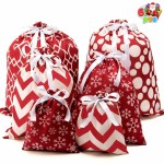 JOYIN 6 PCs Fabric Gift Bags Red Elegant Color with 3 Sizes for Each Season, holiday present Giving, Holiday Presents Dcor, Giant Gifts Decorations.