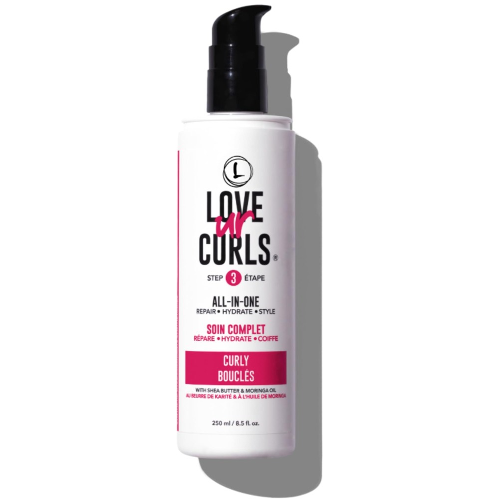 Love Ur Curls All in One Curl Cream Styler, Anti Frizz Curling Cream for Curly Hair, Repair, Define, Hydrate & Style with Shea Butter, 250mL