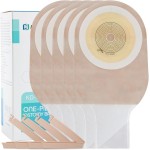 KONWEDA 20 PCS Colostomy Bags,One Piece Ostomy Drainable Pouches with Closure for Ileostomy Stoma Care, 15mm-60mm Cut to Fit (8 x Clamps Include)